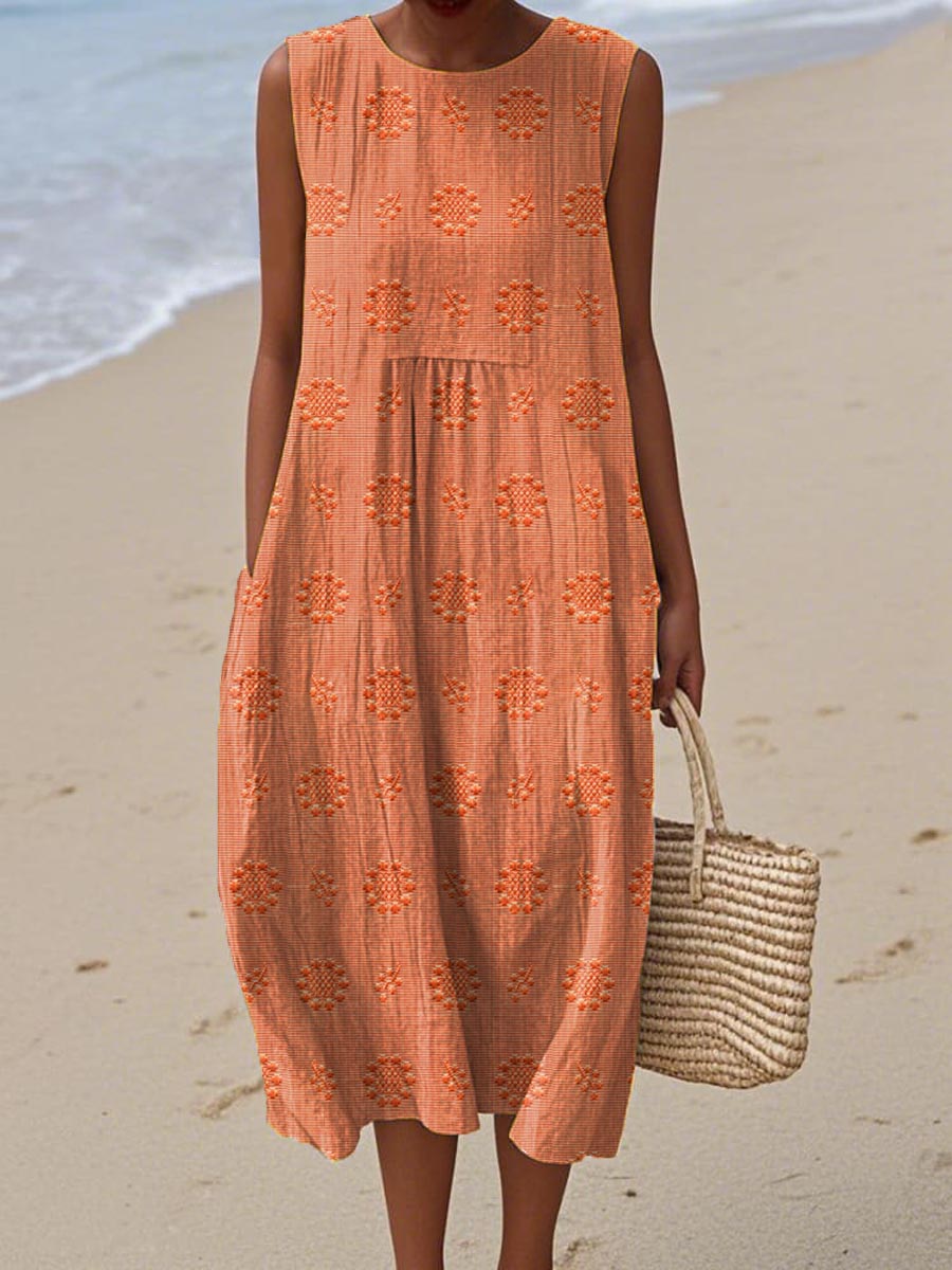 Lauren |Sleeveless Midi Dress Airy Freedom, Casual Charm