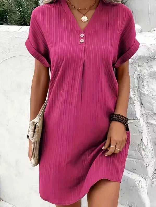 Jadea® | Relaxed Pinstripe Tunic Dress