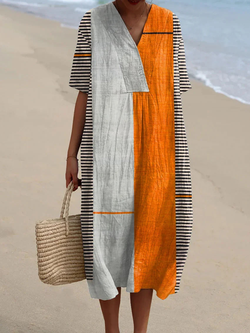 Alexandra | Striped Geometric Dress