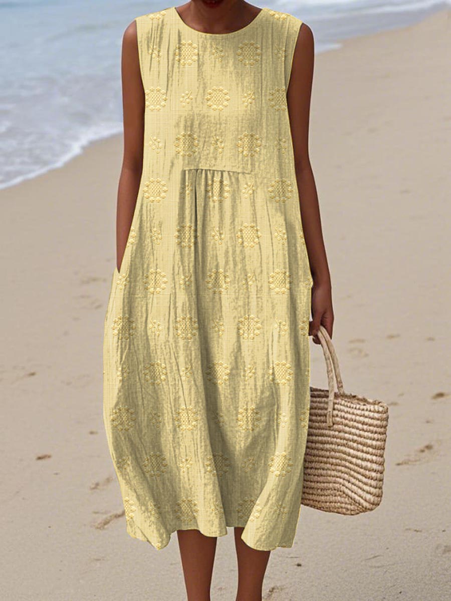Lauren |Sleeveless Midi Dress Airy Freedom, Casual Charm