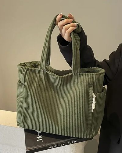 Mathilda™ | Ribbed Tote Bag with Rope Detail