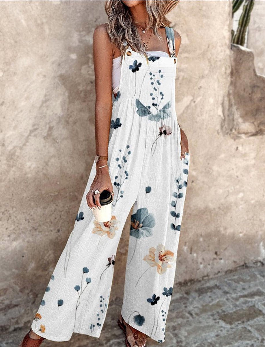 Apolline | Ivory Floral Overalls