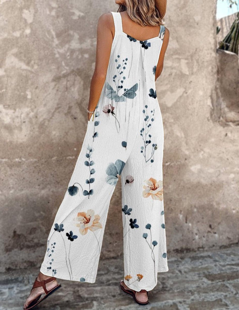 Apolline | Ivory Floral Overalls
