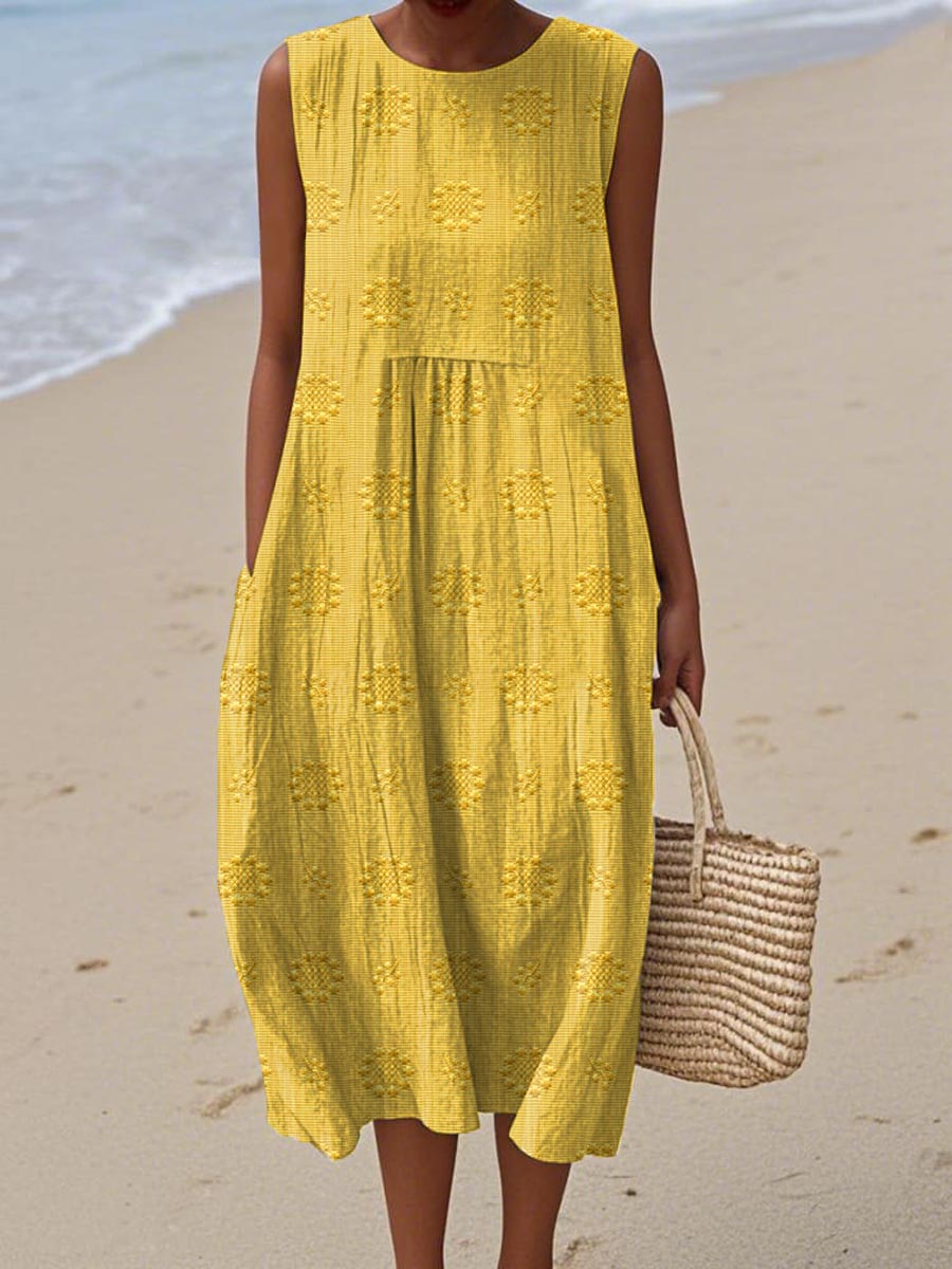 Lauren |Sleeveless Midi Dress Airy Freedom, Casual Charm
