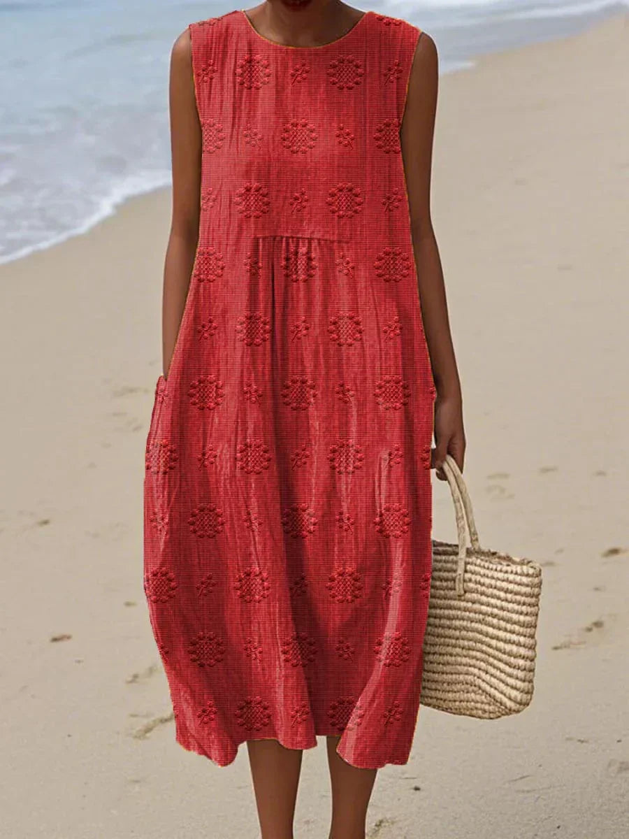 Lauren |Sleeveless Midi Dress Airy Freedom, Casual Charm