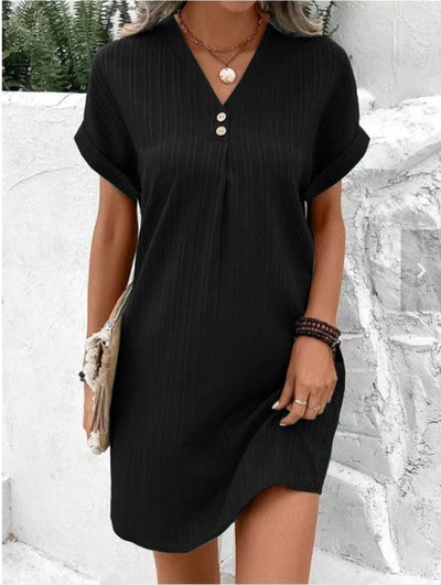 Jadea® | Relaxed Pinstripe Tunic Dress