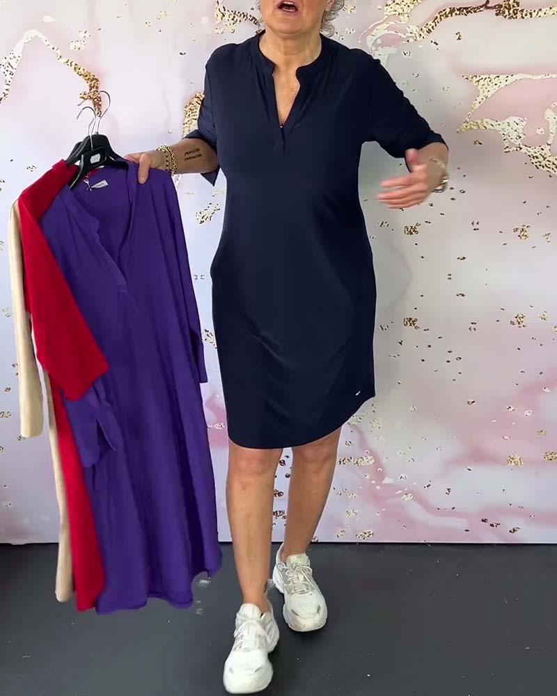 Zarella® | Effortless V-Neck Shift Dress