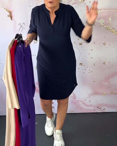 Zarella® | Effortless V-Neck Shift Dress