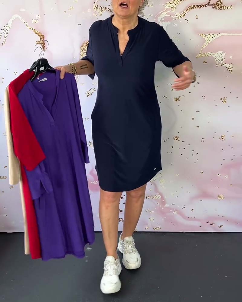 Zarella® | Effortless V-Neck Shift Dress