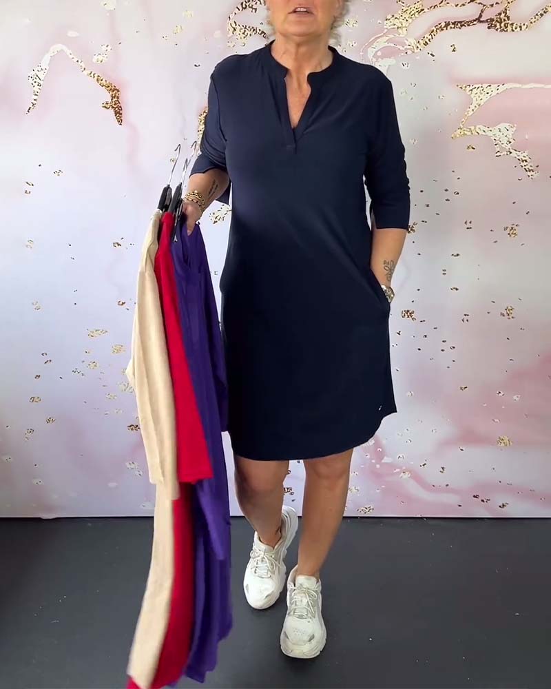 Zarella® | Effortless V-Neck Shift Dress
