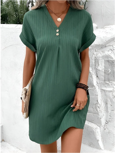 Jadea® | Relaxed Pinstripe Tunic Dress