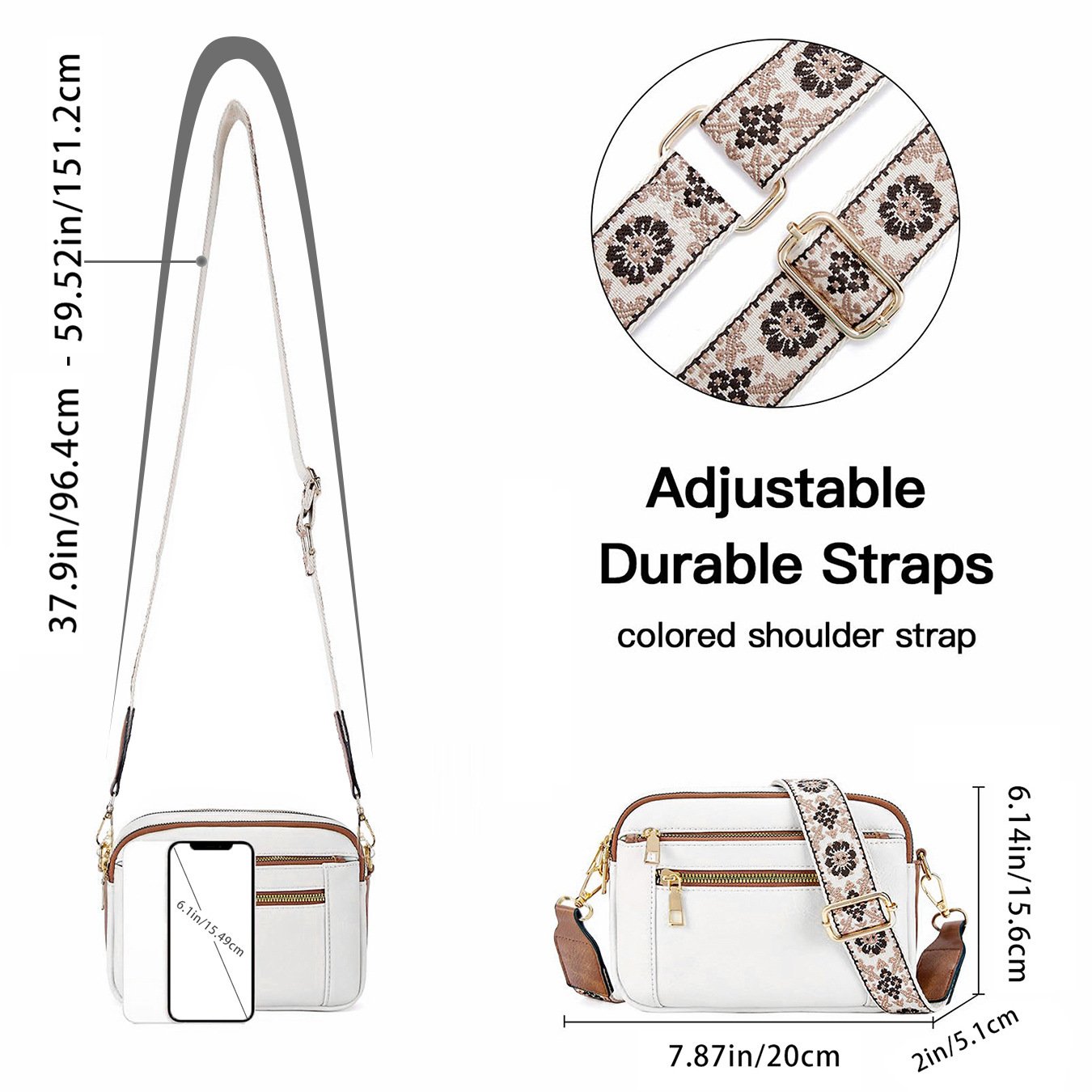 Olivia | Elegant and Versatile Crossbody Bag with Trendy Patterned Adjustable Strap