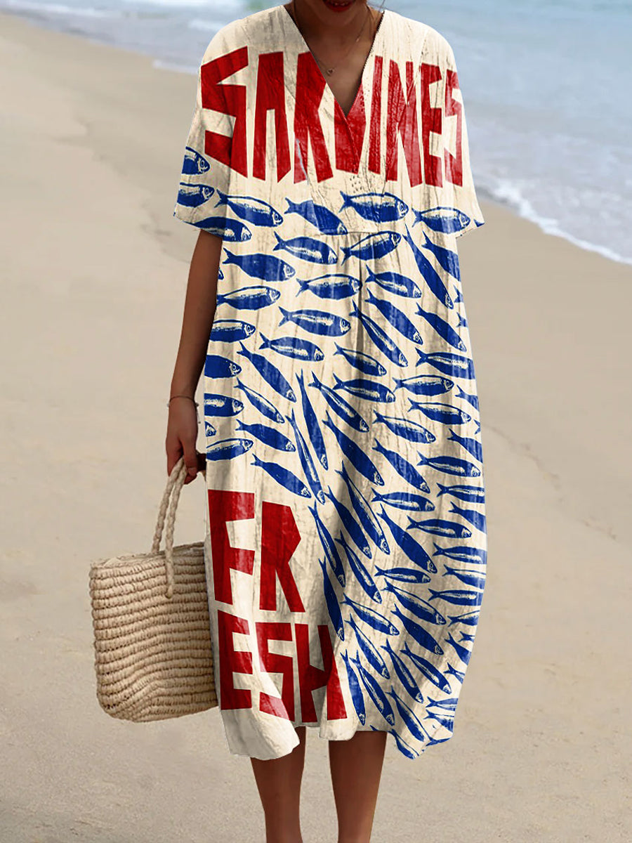 Marcia | Sardine Printed Dress