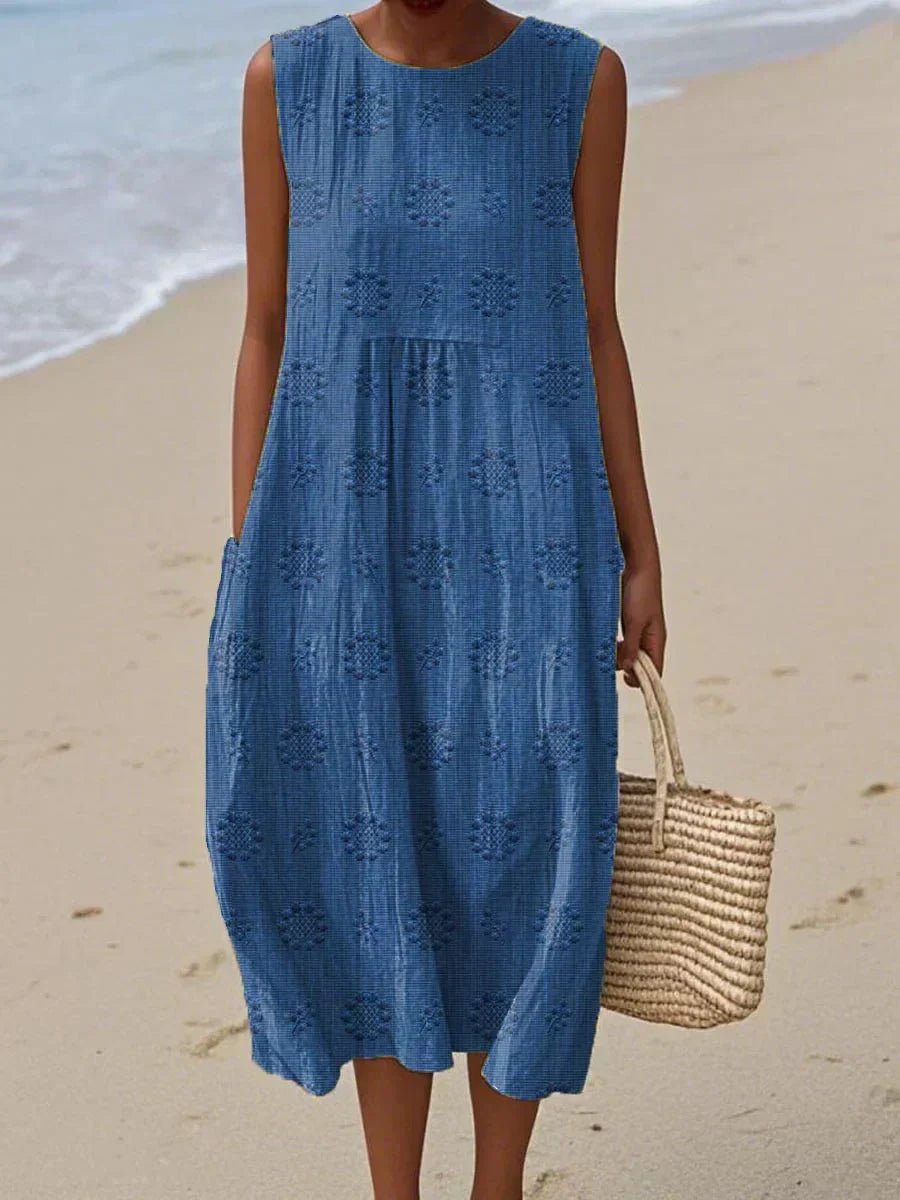Lauren |Sleeveless Midi Dress Airy Freedom, Casual Charm