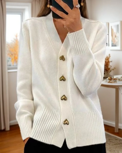Lynn | Elegant Heart Button Cardigan
