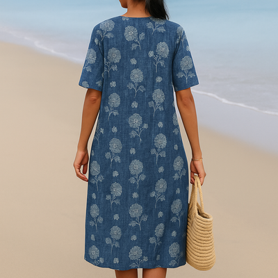 Annabelle | Indigo Blue Floral Dress