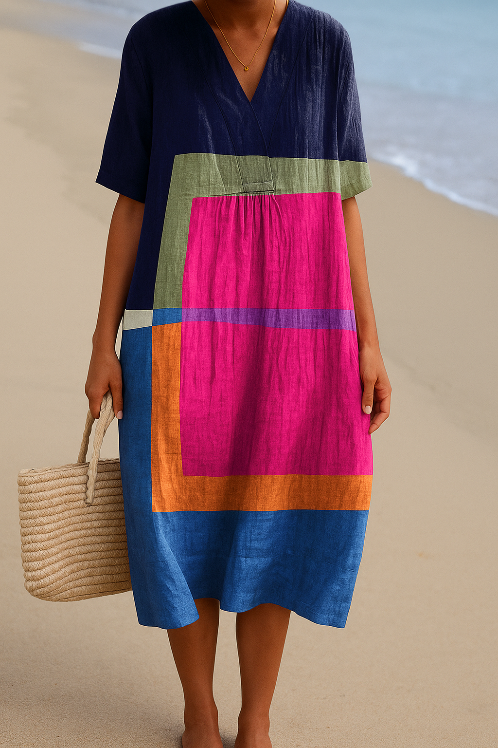 April | Bright Color Block Dress