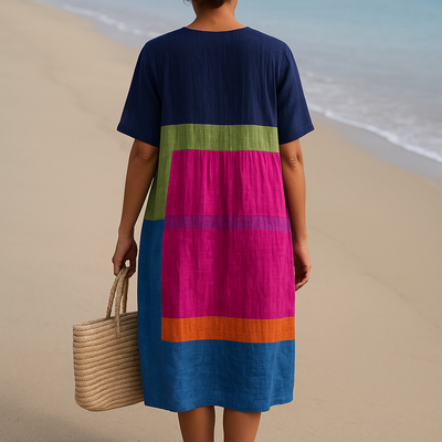 April | Bright Color Block Dress