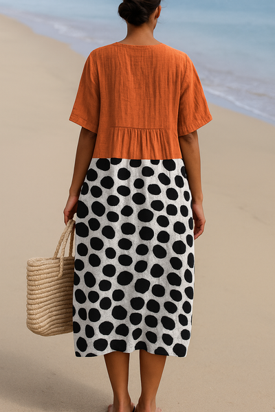Maëlle | Orange polka dot dress