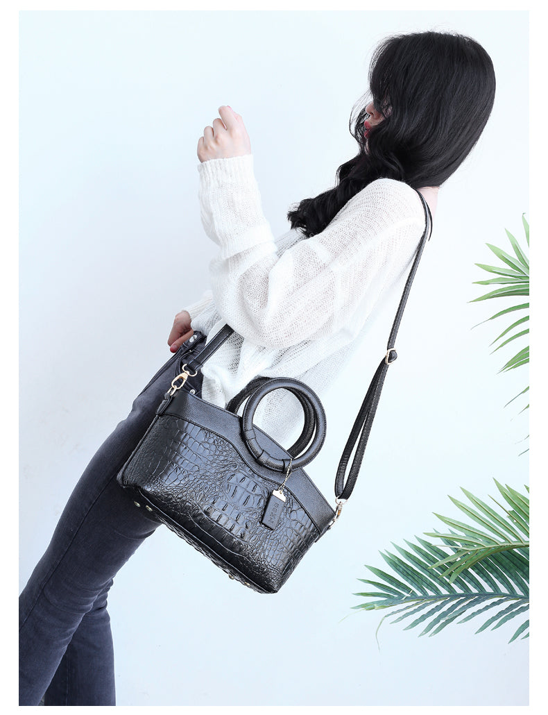 Alfrida | Elegant Handbag with Luxurious Crocopreg for Perfect Style