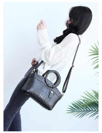 Alfrida | Elegant Handbag with Luxurious Crocopreg for Perfect Style