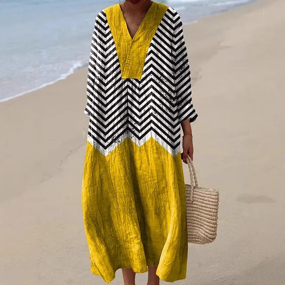 Yasmina | Contrasted Zigzag Dress