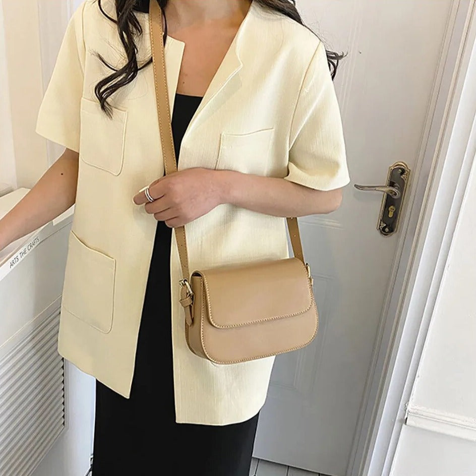 Sarah | Elegant shoulder bag in sophisticated nude tone for stylish use