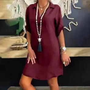 Calinda | Relaxed Linen Shirt Dress