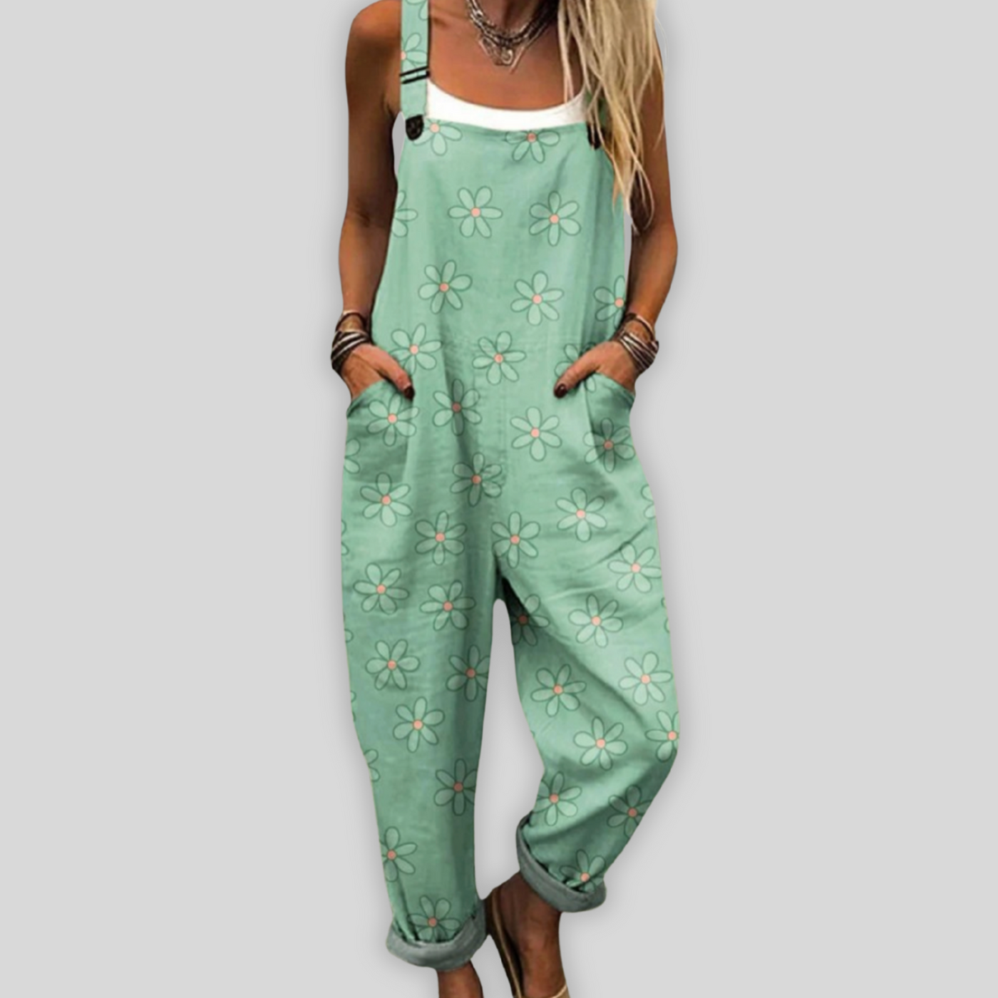 Louise | Green Daisy Overall