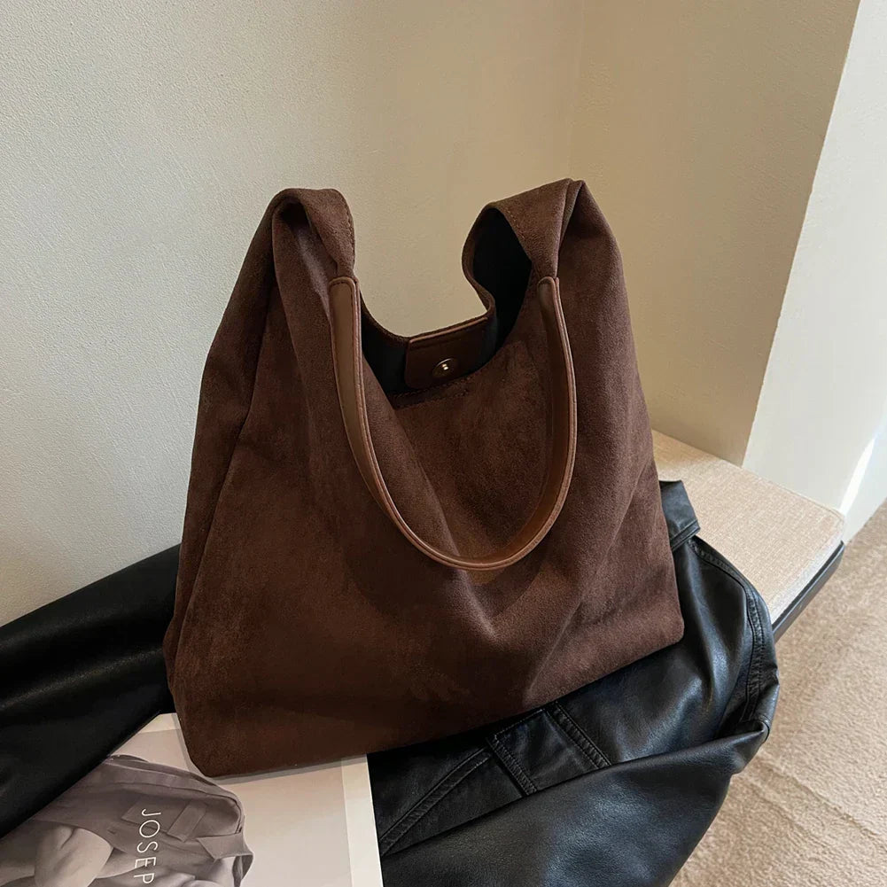 Jada | Elegant Suede Leather Tote Bag for Stylish Occasions