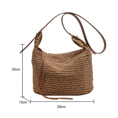 Anna | Elegant structured shoulder bag in woven style for a sophisticated look