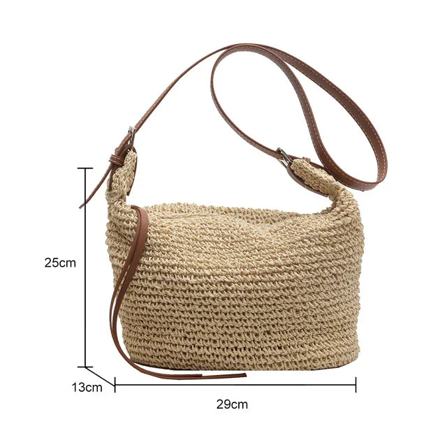 Anna | Elegant structured shoulder bag in woven style for a sophisticated look
