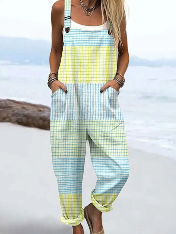 Niva | Pastel Plaid Bib Overalls