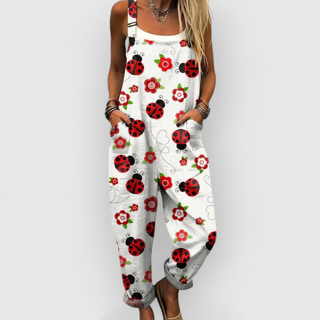 Josette | Cheerful Ladybug Bib Overall