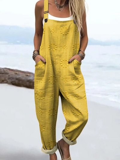 Petra | Flowered Polka Dot Overalls
