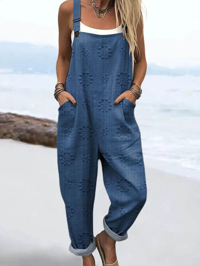 Petra | Flowered Polka Dot Overalls