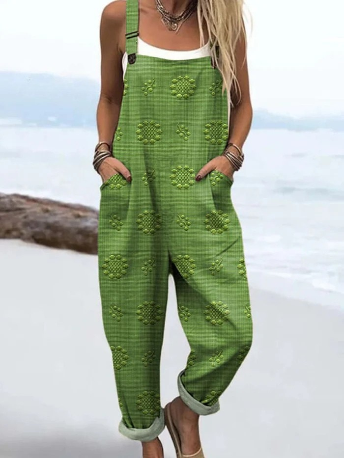 Petra | Flowered Polka Dot Overalls
