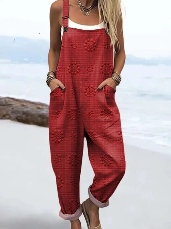 Petra | Flowered Polka Dot Overalls