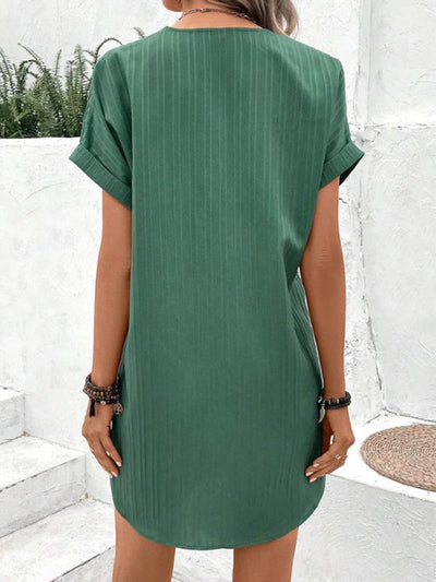 Jadea® | Relaxed Pinstripe Tunic Dress