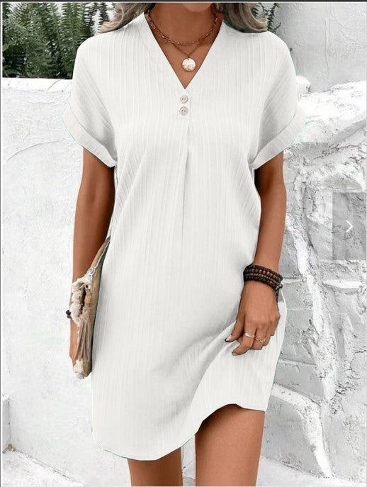 Jadea® | Relaxed Pinstripe Tunic Dress