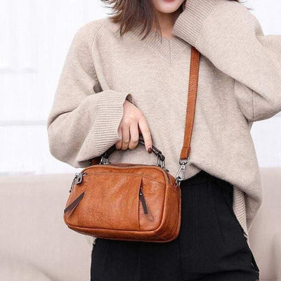 Nicola | Elegant and Versatile Small Bag in Warm Golden Cognac Color