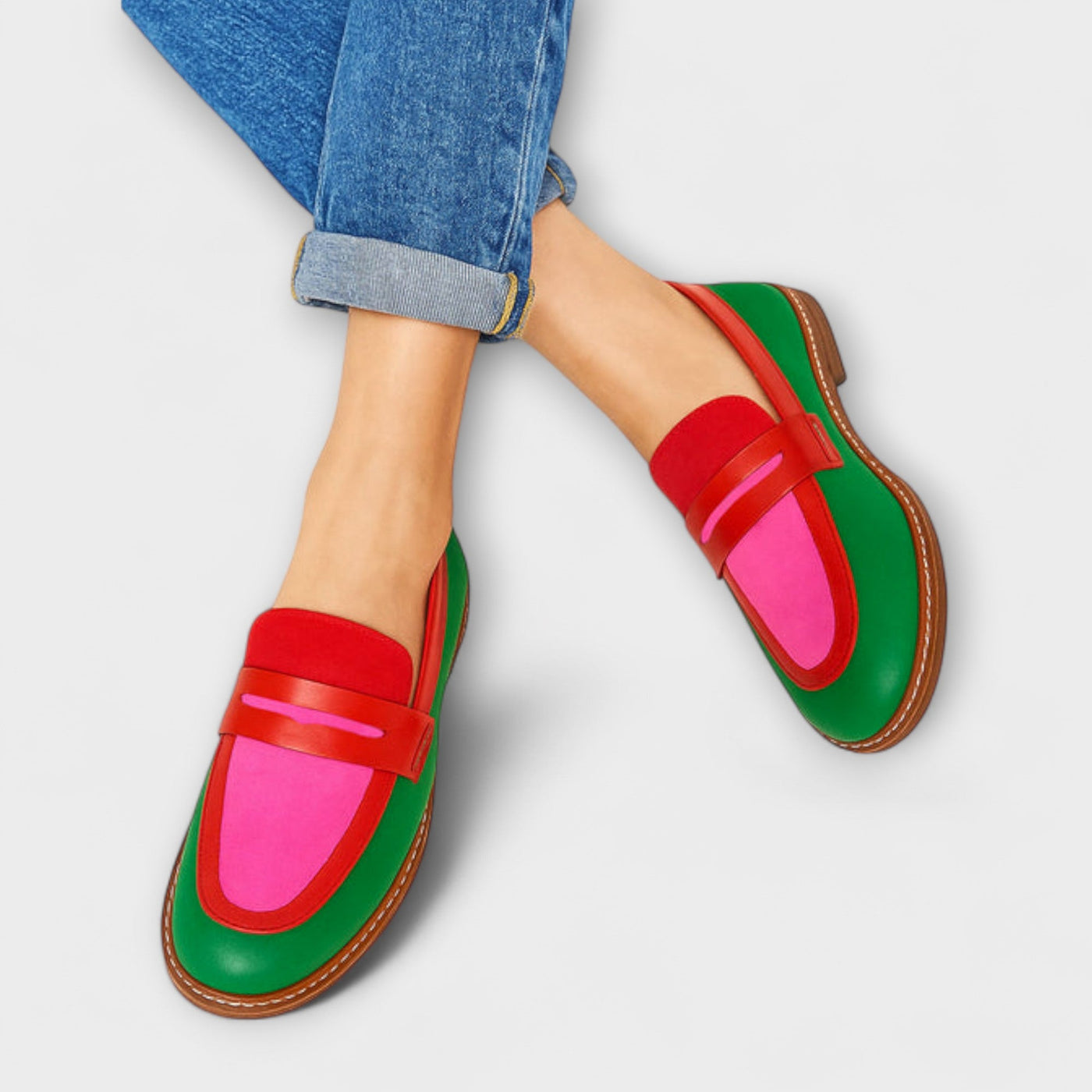 Nyla - Color Block Loafers in Casual Style