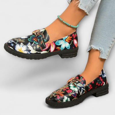 Orla – Multicolor Loafers with Flower Pattern