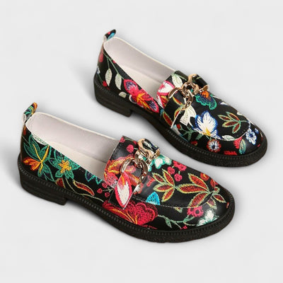 Orla – Multicolor Loafers with Flower Pattern