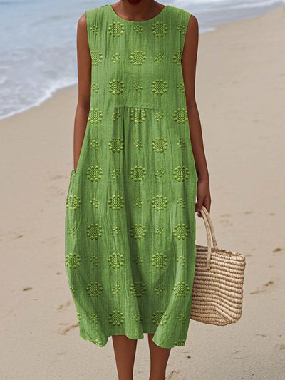 Lauren |Sleeveless Midi Dress Airy Freedom, Casual Charm