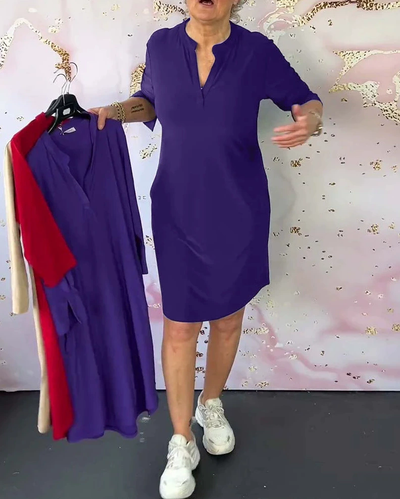 Zarella® | Effortless V-Neck Shift Dress