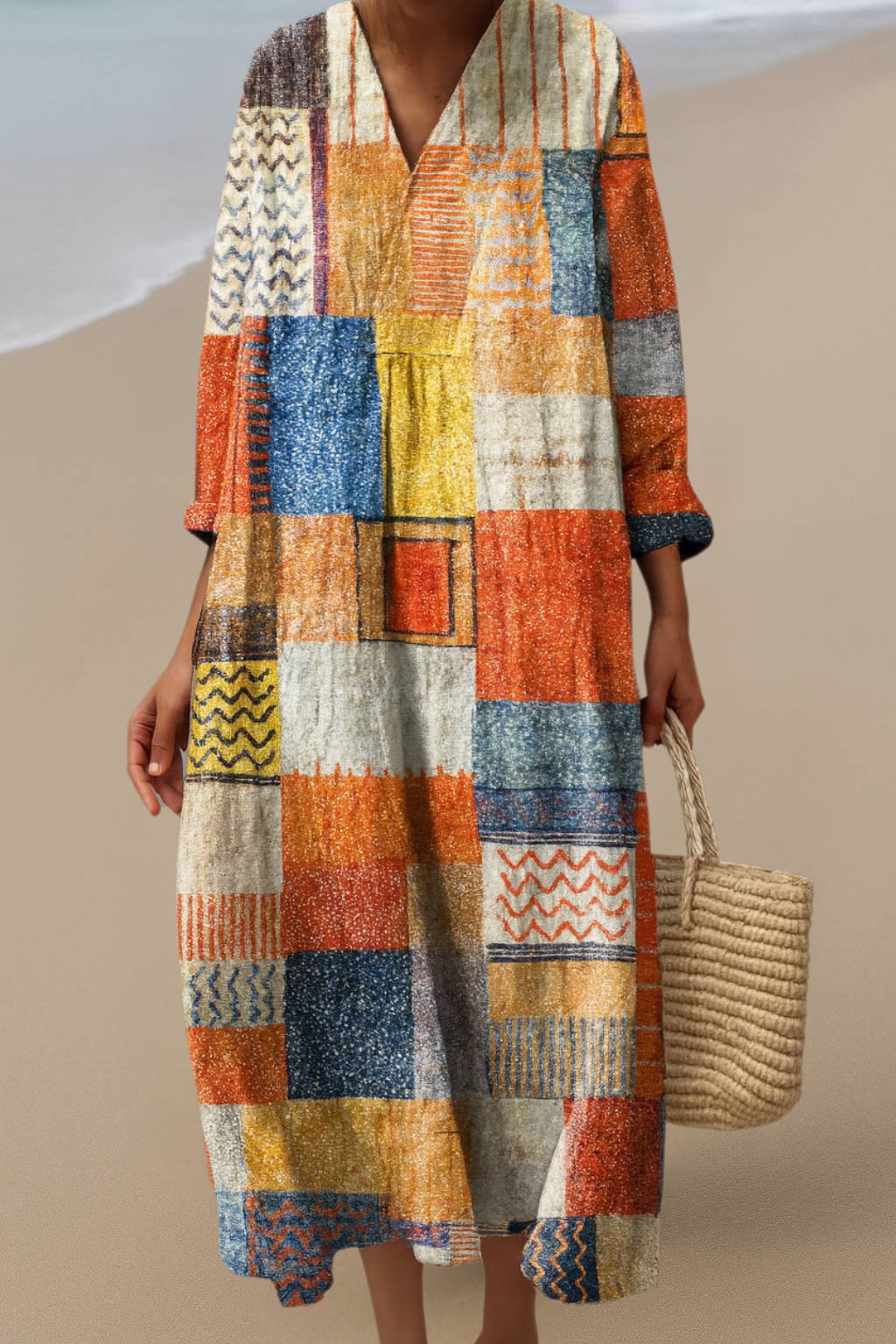 Patchwork Boho Dress – Artistic Flair, Comfort All Day
