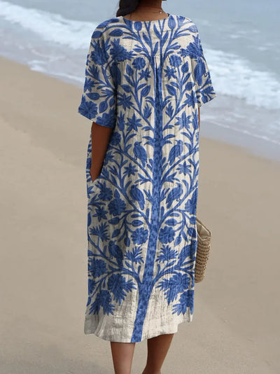 Orea | Embroidered Blue Dress