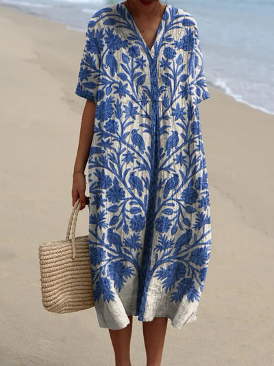 Orea | Embroidered Blue Dress